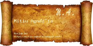 Mitiu Agnéta névjegykártya
